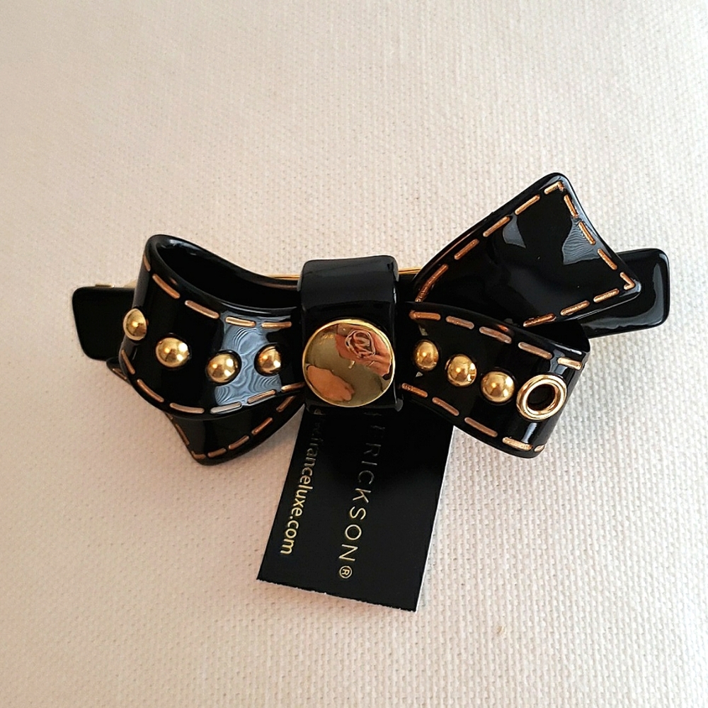 L. Erickson Studded Bow Barrette